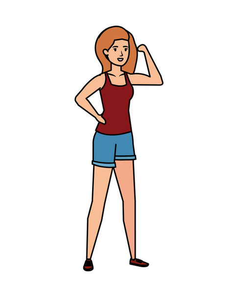 strong woman arm signal - Vector, Image