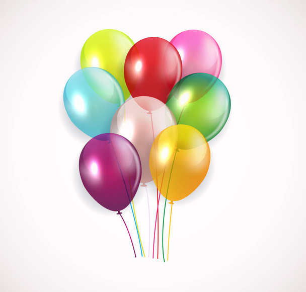 Glanzende Happy Birthday ballonnen achtergrond vectorillustratie - Vector, afbeelding