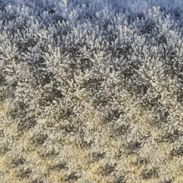 Background of a sheet of slate covered with frost - Фото, изображение