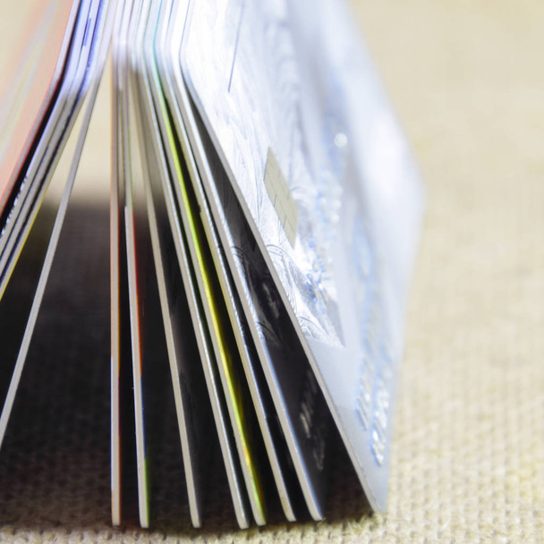 Bank cards. Modern financial instrument of cashless payment - Foto, Imagen