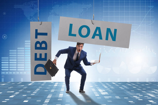Businessman in debt and loan concept - Photo, Image