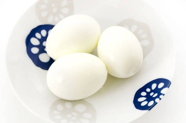 boiled eggs on a plate - Photo, Image