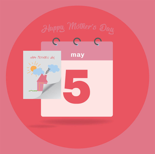 Flat calendar of 5th May - Vector, imagen