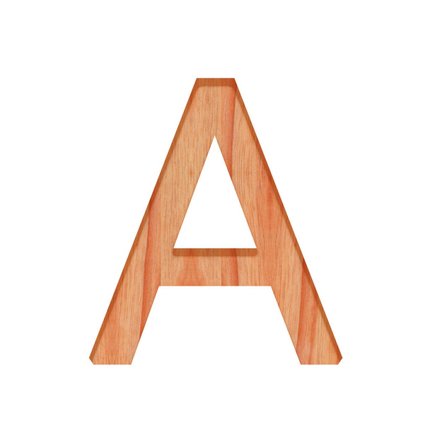 houten vintage alfabet letter patroon mooie 3d geïsoleerd  - Foto, afbeelding