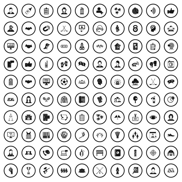 100 conjunto de ícones de equipe, estilo simples
  - Vetor, Imagem
