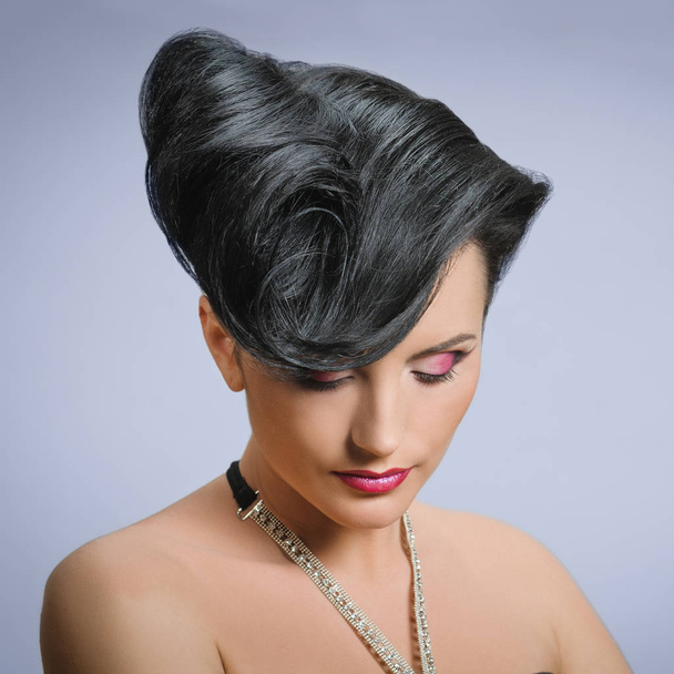 Extravagant female hairstyle - Photo, image