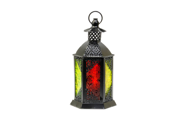 Ramadan lantern or Arabic decoration lamp isolated on white background. Selective focus - Фото, зображення