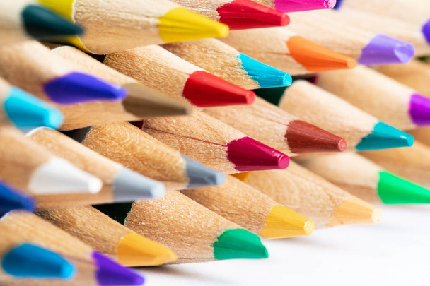 close up of Colored sharpened pencils - Foto, Imagen