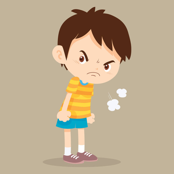 angry boy disgruntled look on face - Vector, Image