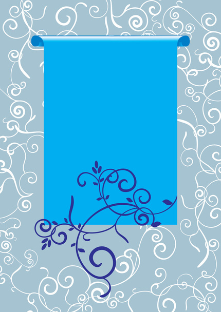 blue scroll backdrop - Vector, Image