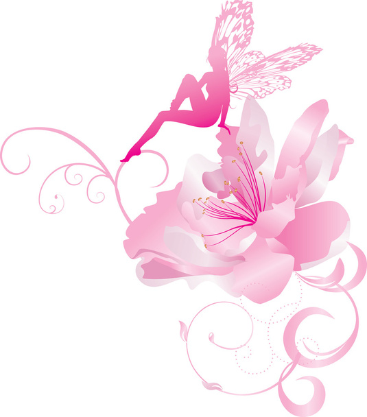 bloem met fairy - Vector, afbeelding