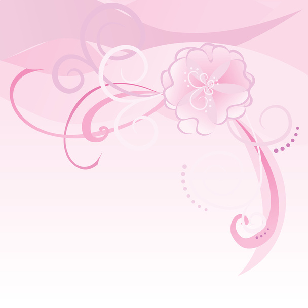 Pink flowers curves - Vektor, Bild