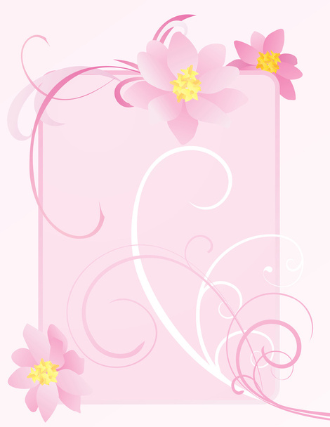 Szép rózsaszín virág zászló - Vektor, kép