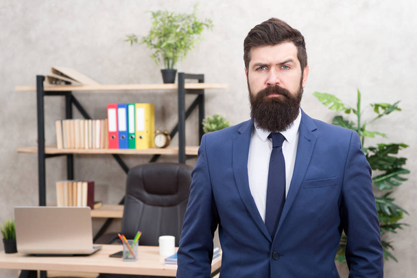 challenge. Business challenge. Modern businessman. Male fashion in business office. challenge business. Businessman in formal suit. Man. Bearded man. Mature hipster with beard. Creative office - Photo, Image