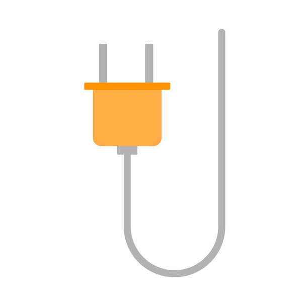 Electric plug vector icon. Flat vector design illustration isolated - Vector, Image