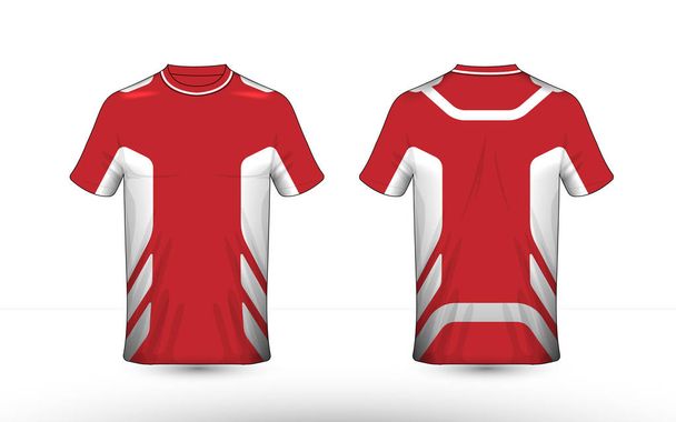 Šablona návrhu tričko červené a bílé rozložení e-sport - Vektor, obrázek