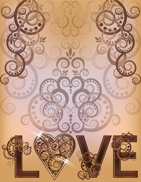 Wedding love invitation card, vector illustration - Vector, Image