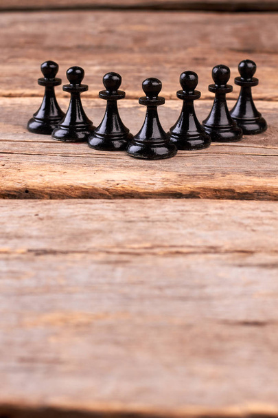 Set di pedine scacchistiche nere con spazio di copia
. - Foto, immagini