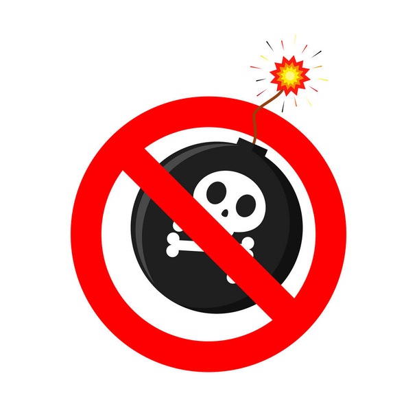 No Bomb icon. No War sign. Vector illustration. - Vector, Image