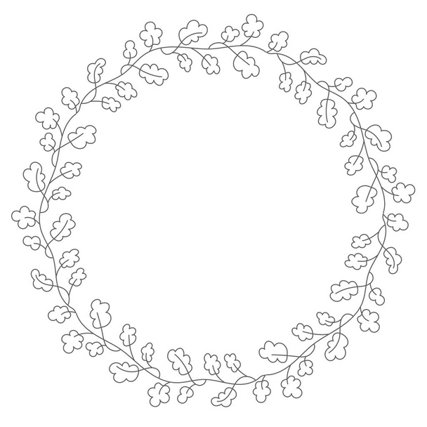 Doodle illustration. Hand drawn frame. Vintage set of doodle wreath. Great design for any purposes. Isolated vector. Hand drawn doodle. Vector floral design card. Sketch vector illustration. - Vector, afbeelding