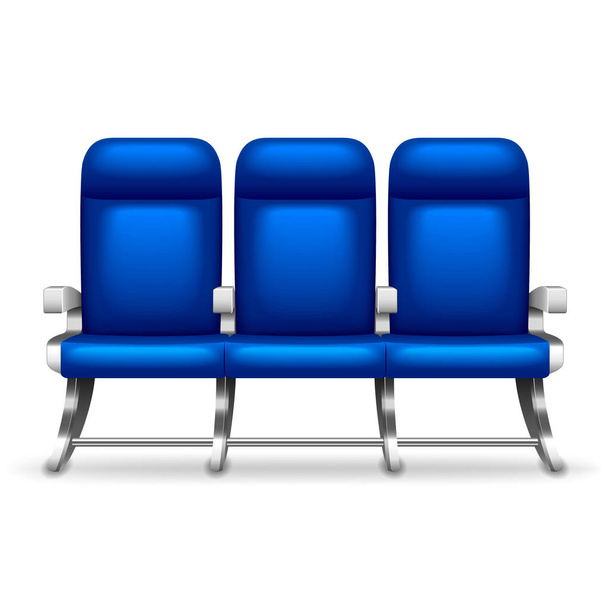 Trois sièges d'avion isolés sur l'illustration vectorielle blanche
 - Vecteur, image