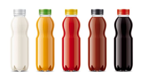 Bottles for juice, dairy drinks and other. - Photo, Image