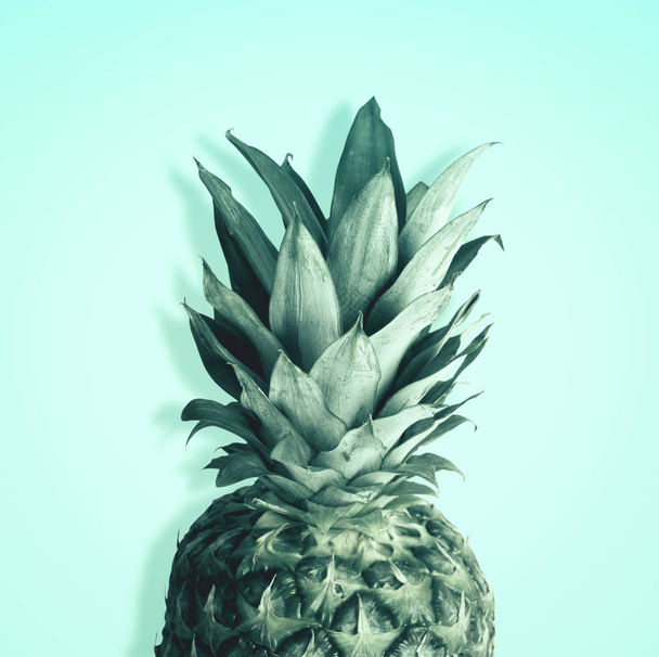 Pineapple on pastel blue background. creative design - Foto, imagen