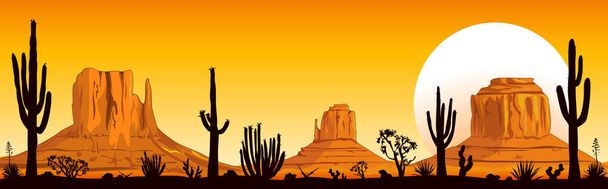 Puesta de sol en el desierto de Arizona
 - Vector, Imagen