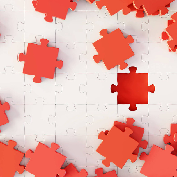 Jigsaw abstract background, business and teamwork concepts, 3d r - Photo, Image