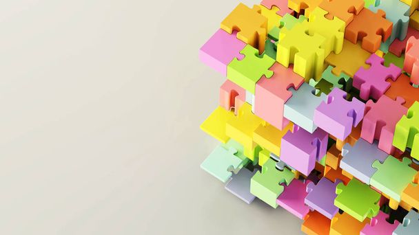 Jigsaw fond abstrait, concepts d'entreprise et de travail d'équipe, 3d r
 - Photo, image