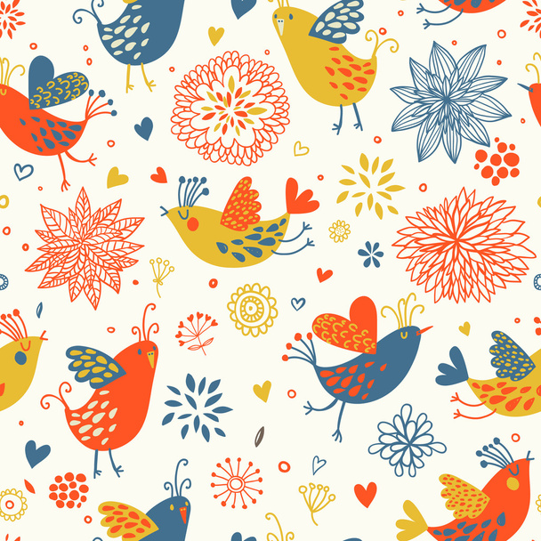 Retro spring floral seamless pattern - Vector, Image