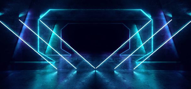 Roken van Sci Fi futuristische achtergrond Neon moderne elegante donker blauw - Foto, afbeelding