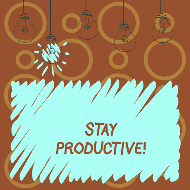 Sinal de texto mostrando Stay Productive. Foto conceitual Eficiência Concentração Produtividade
. - Foto, Imagem