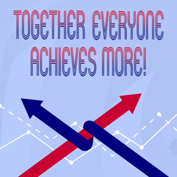 Eine konzeptionelle Handschrift, die zeigt, dass alle gemeinsam mehr erreichen. Business-Foto zeigt Teamwork-Zusammenarbeit. - Foto, Bild