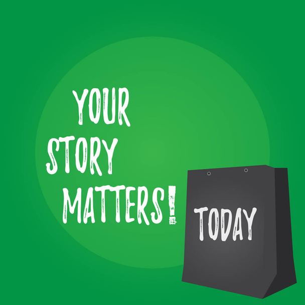 Tekst pisma Your Story sprawach. Pojęcia, co oznacza, Podziel się swoim doświadczeniem pamiętnik wyrazić uczucia na piśmie. - Zdjęcie, obraz