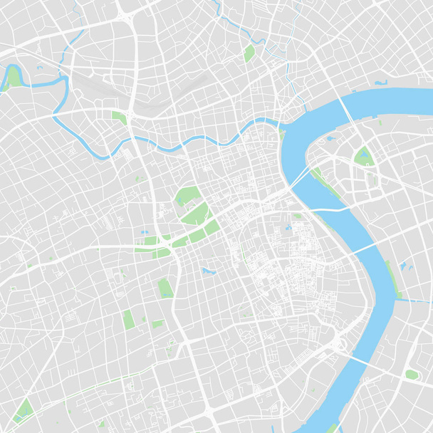 Belvárosi vektoros Térkép-Shanghai, Kína - Vektor, kép