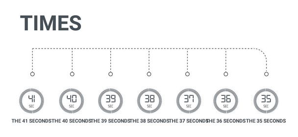 simple set of 7 icons such as the 35 seconds, the 36 seconds, th - Vector, Image