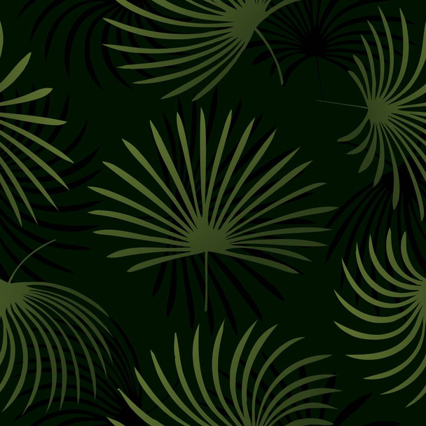 Tropische Palmblätter, Dschungelblätter nahtlose Vektor floralen Muster Hintergrund - Vektor, Bild