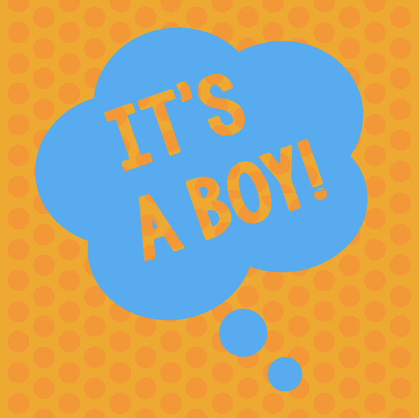 Schreibutensilien zeigen, dass es sich um einen Jungen handelt. Business-Foto zeigt männliches Baby kommt Geschlecht enthüllen Feier florale Form Gedankenblase für Präsentation Anzeigen. - Foto, Bild