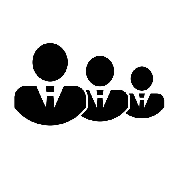 Icono de grupo de tres personas siluetas. Icono de los empresarios: trabajo en equipo y concepto de relación. Icono de grupo. Ilustración vectorial
 - Vector, imagen