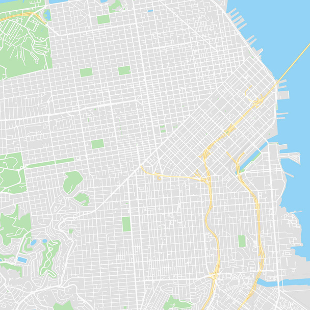 Векторная карта центр Сан-Франциско, Соединенные Штаты Америки (США)
 - Вектор,изображение