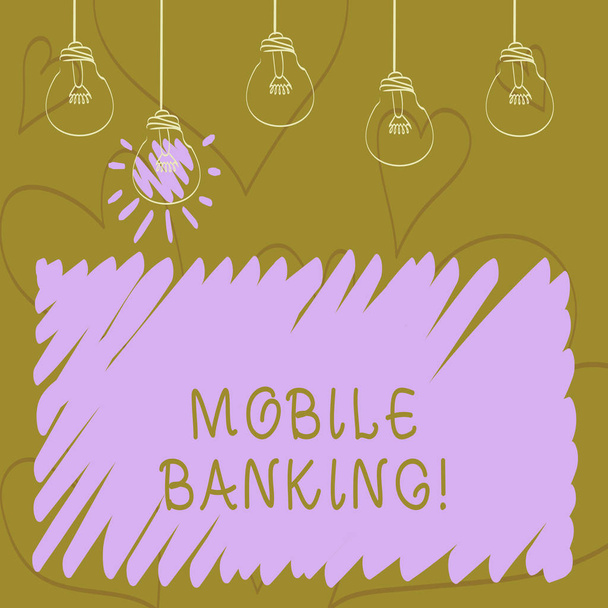 Signo de texto que muestra Banca Móvil. Foto conceptual Pagos y transacciones de dinero en línea Banco Virtual
. - Foto, imagen