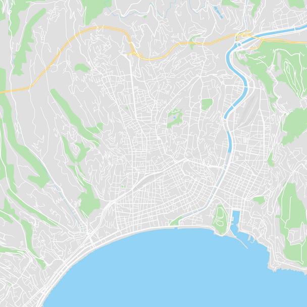 Στο κέντρο της πόλης διάνυσμα Χάρτης Νίκαια, Γαλλία - Διάνυσμα, εικόνα