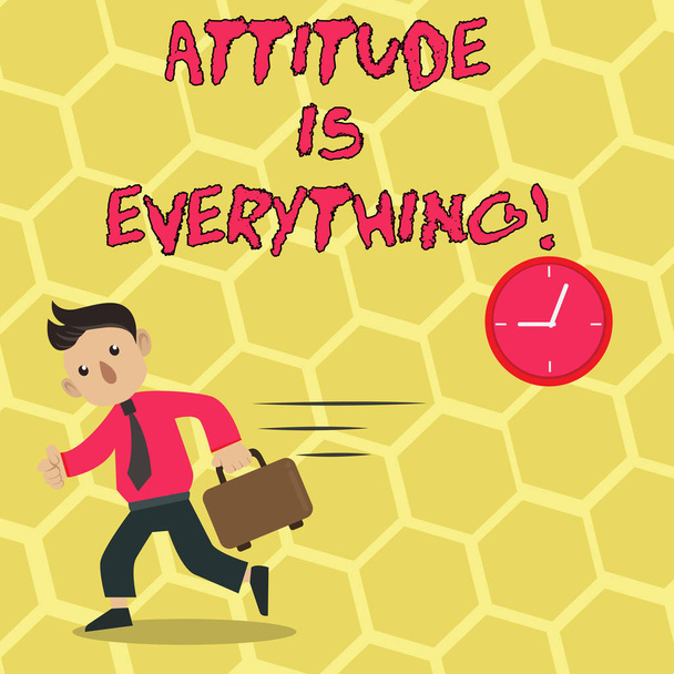 Tekstbord met 'Attitude Is Everything'. Conceptuele foto Persoonlijke Outlook Perspectief Oriëntatie Gedrag. - Foto, afbeelding