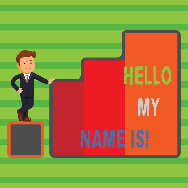 Word writing text Hello My Name Is. Business concept for Introduce yourself meeting someone new Presentation. - Photo, Image