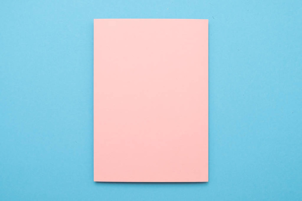 blue and pink paper texture background. Empty copyspace - Photo, Image