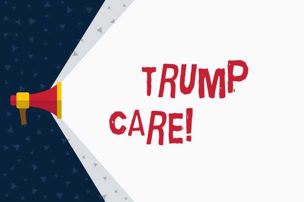 Word writing text Trump Care. Business concept for refers to replacement for Affordable Care Act in united states. - Photo, Image