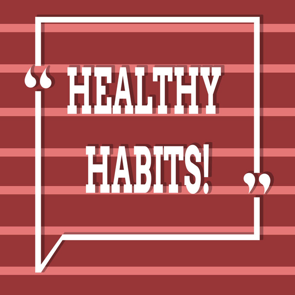 Signo de texto que muestra hábitos saludables. Foto conceptual Buena nutrición dieta cuidar de uno mismo Control de peso
. - Foto, Imagen