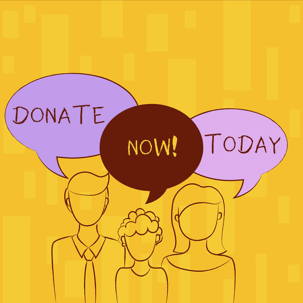 Het schrijven van nota tonen nu doneren. Zakelijke foto presentatie geven iets aan liefdadigheid worden een orgaandonor Help anderen. - Foto, afbeelding