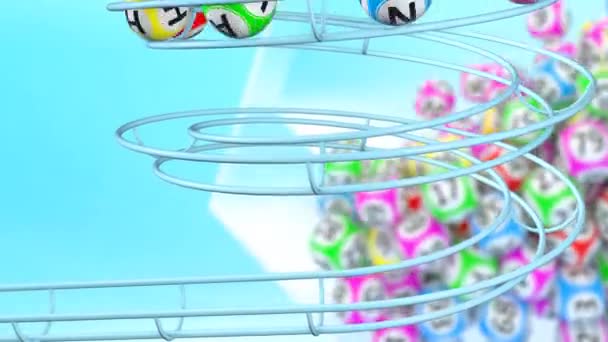 the word CHANCE make up rolling out bingo balls with a glow at the end - Séquence, vidéo